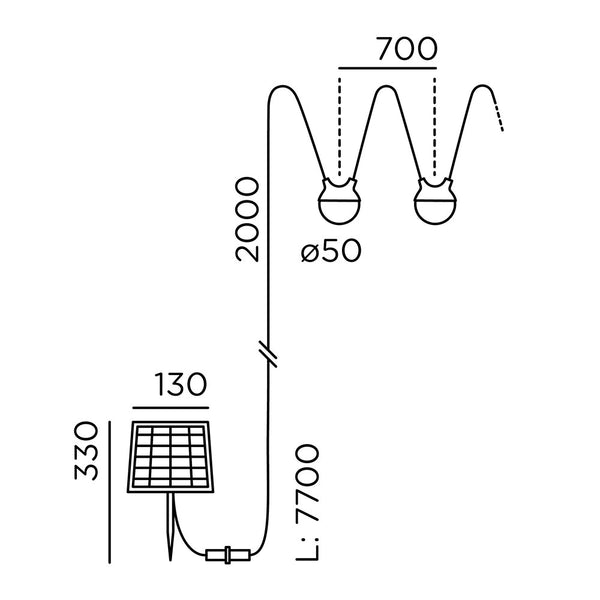 IP44 Cherry Bubbls Solar LED-Lichterkette mit Solarpanel