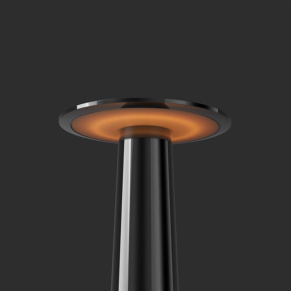 IP44 Lix Mini LED-Tischleuchte mit Akku Dark Chrome +++ Musterleuchte +++