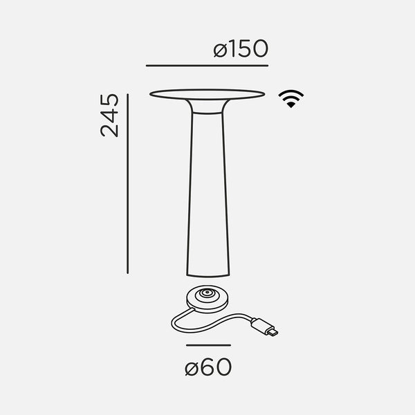 IP44 Lix Casambi ready LED-Tischleuchte mit Akku