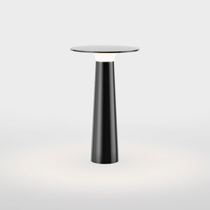 IP44 Lix LED-Tischleuchte mit Akku Dark Chrome +++ Musterleuchte +++