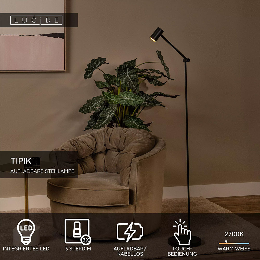 Lucide Tipik LED-Stehleuchte mit Akku