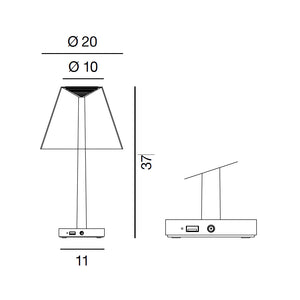 Rotaliana Dina+ LED-Tischleuchte mit Akku