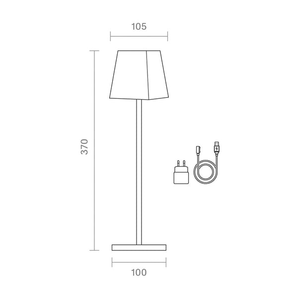 Sigor Nuindie LED-Tischleuchte mit Akku eckig