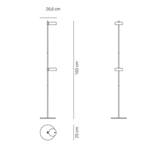 Zafferano Super O LED-Stehleuchte mit Akku 2-flammig