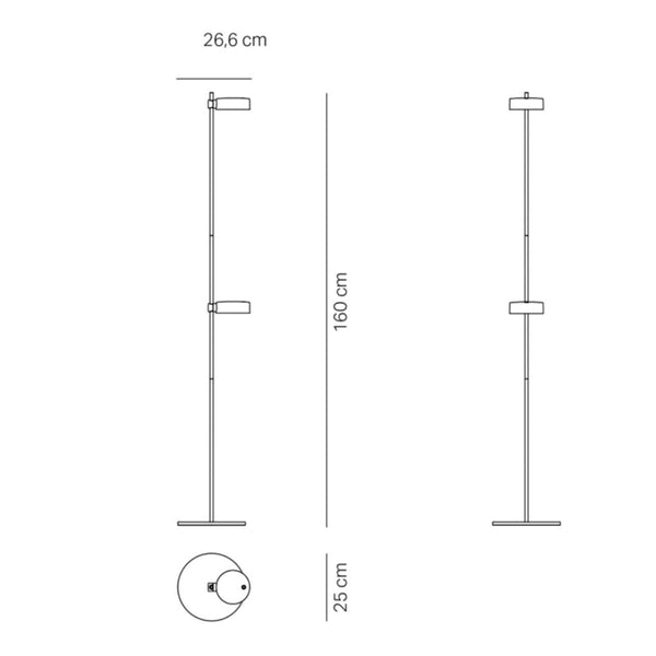 Zafferano Super O LED-Stehleuchte mit Akku 2-flammig