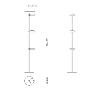 Zafferano Super O LED-Stehleuchte mit Akku 3-flammig