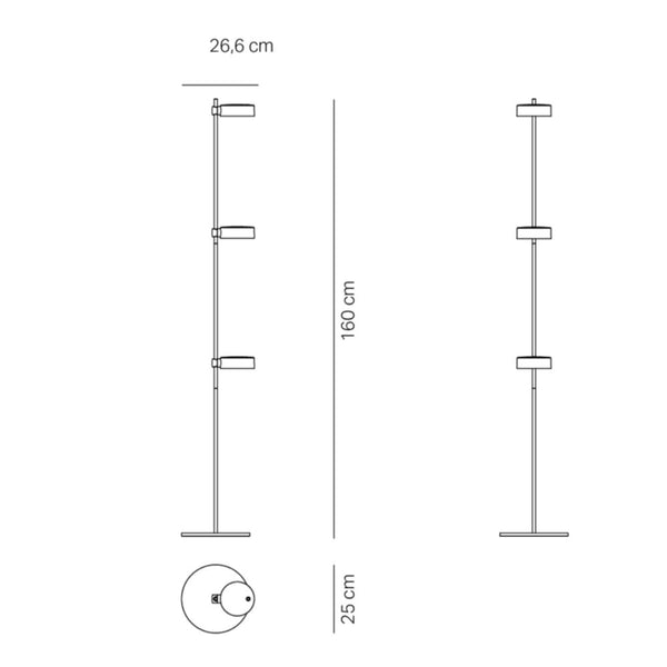 Zafferano Super O LED-Stehleuchte mit Akku 3-flammig
