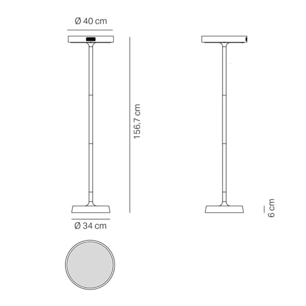 Zafferano Barbell Solar L RF LED-Stehleuchte mit Akku