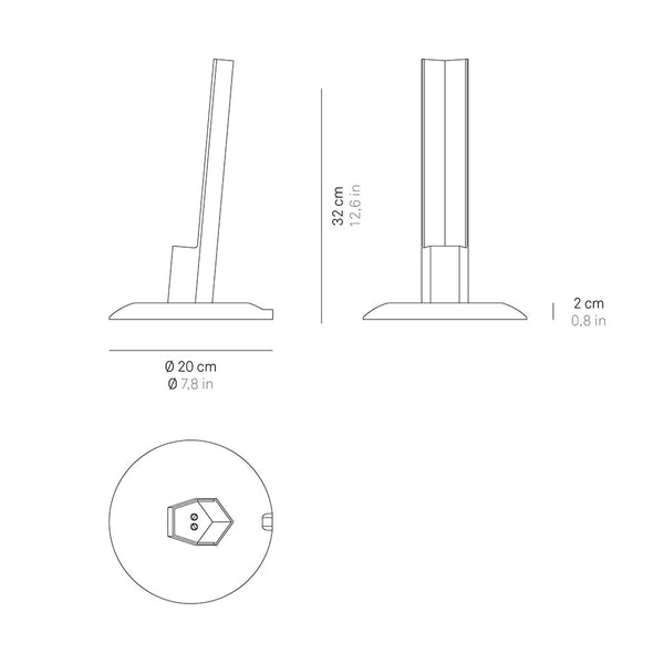 Zafferano Standfuß mit Ladestation zu Pencil LED-Akkuleuchte