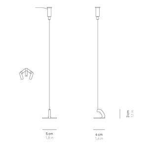 Zafferano Pendeladapter vertikal zu Pencil LED-Akkuleuchte