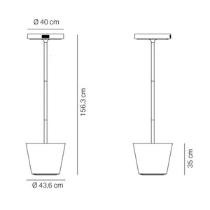 Zafferano Poldina Reverso Solar L RF LED-Stehleuchte mit Akku