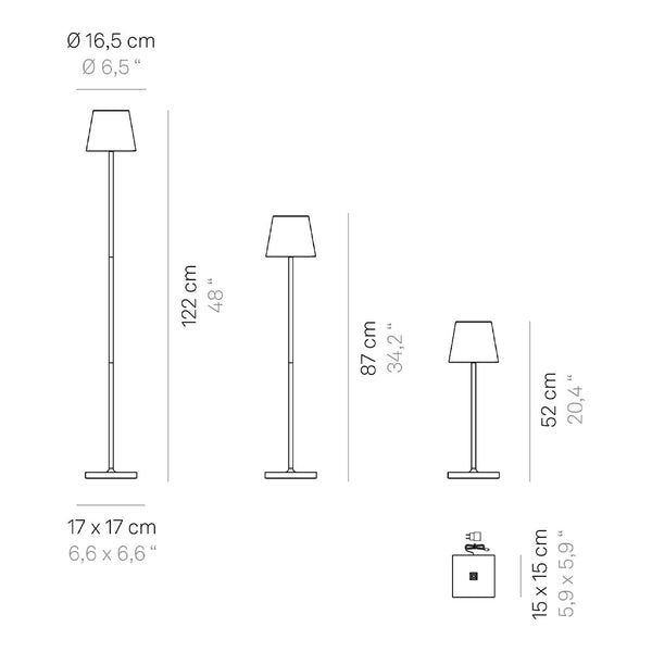 Zafferano Poldina Pro L LED-Stehleuchte mit Akku