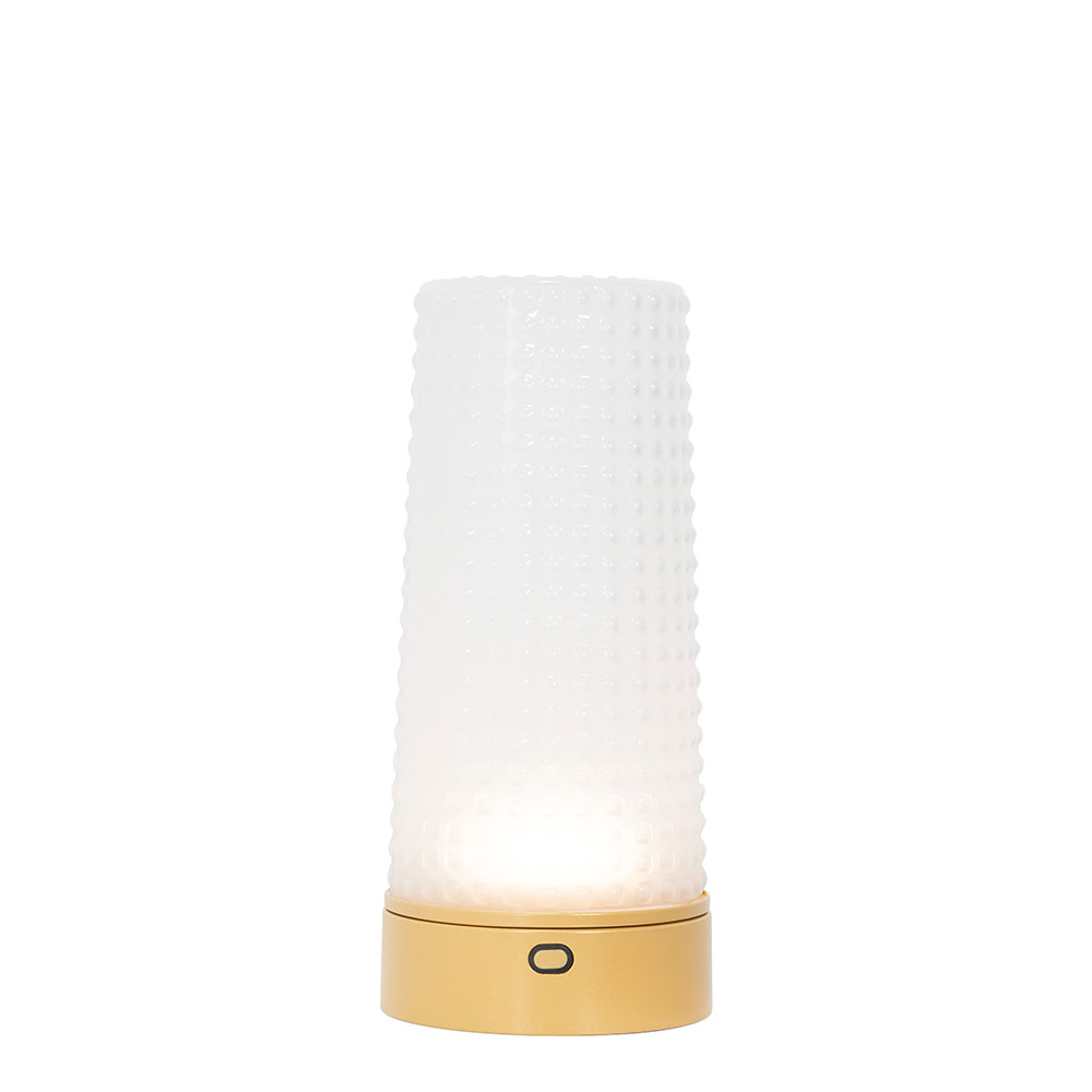 Zafferano Soffio LED-Akkuleuchte Gold matt/Glas Sandgestrahlt +++ Musterleuchte +++