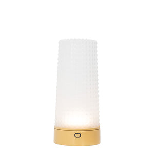 Zafferano Soffio LED-Akkuleuchte Gold matt/Glas Sandgestrahlt +++ Musterleuchte +++