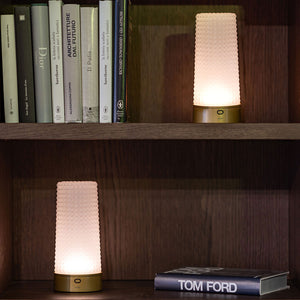 Zafferano Soffio LED-Akkuleuchte Gold matt/Glas Sandgestrahlt +++ Musterleuchte +++